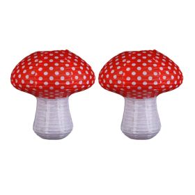 8 Inches 2 Pcs Chinese Style Paper Lantern Mushroom Decorative Hanging Lanterns for Garden Party Decoration