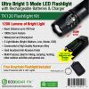 TK120 Professional LED Flashlight Kit with Batteries & Charger