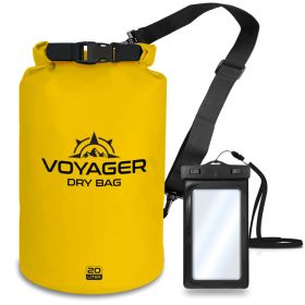 Voyager Waterproof Dry Bag for Kayaking and Water Sports (Color: Yellow, size: 20 Liter)
