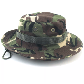 Military Wide Brim Boonie Bucket Hat (Color: Army Green Camo)