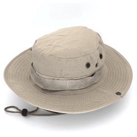 Military Wide Brim Boonie Bucket Hat (Color: Light Khaki)