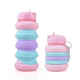 550ML Collapsible Water Bottles Outdoor Sports Fold Water Cup Silicone Leakproof Portable Kettle Travel Children Adult Bottle (Capacity: 550ML, Color: A)