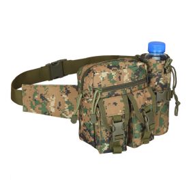 Tactical Waist Bag Denim Waistbag With Water Bottle Holder For Outdoor Traveling Camping Hunting Cycling (Color: Jungle Digital)