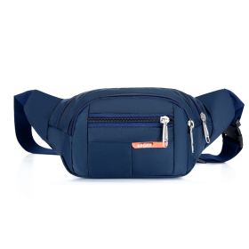 Casual Multifunctional Waist Bag; Adjustable Durable Large Capacity Messenger Bag For Outdoor Sports Running Walking (Color: Deep Blue)