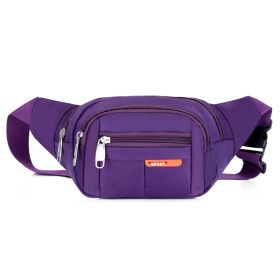 Casual Multifunctional Waist Bag; Adjustable Durable Large Capacity Messenger Bag For Outdoor Sports Running Walking (Color: Purple)