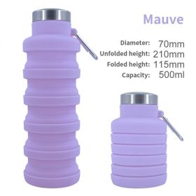 500ml outdoor retractable water bottle portable collapsible silica gel sports cup (Capacity: as shown, Color: A03 500ML)