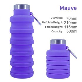 500ml outdoor retractable water bottle portable collapsible silica gel sports cup (Capacity: as shown, Color: A07 500ML)