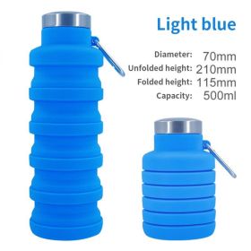 500ml outdoor retractable water bottle portable collapsible silica gel sports cup (Capacity: as shown, Color: A06 500ML)