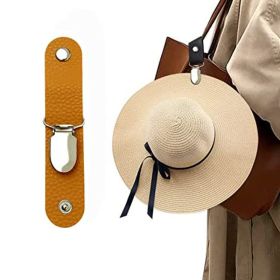 Leather Hat Holder Clip For Travel On Bag Backpack Luggage; Multifunctional Cap Clip; Travel And Camping Accessories (Color: Orange)