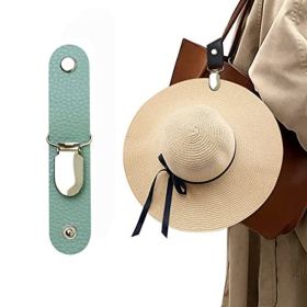 Leather Hat Holder Clip For Travel On Bag Backpack Luggage; Multifunctional Cap Clip; Travel And Camping Accessories (Color: Light Blue)