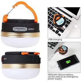 Camping Tent Lantern Light IP65 Waterproof Magnetic Absorption USB Rechargeable (Items: USB Power Bank)