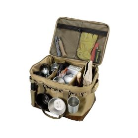 Foldable Multifunctional Waterproof Camping Miscellaneous Storage Bag (Color: Khaki, Type: Camping Supplies)