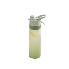 Outdoor Sports Fitness Travel Water Bottle Straight Drink Spray Water Bottle (Color: Green, Type: Sports Accessories)