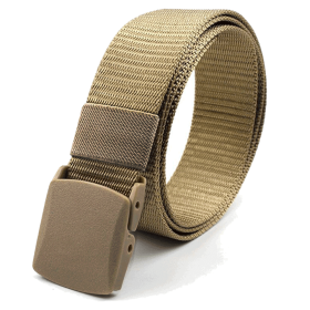 Adjustable Nylon Belt with Plastic Buckle (Color: Khaki)