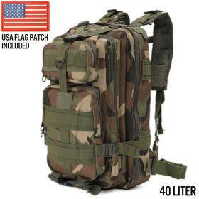 XG-MB40 - Large Tactical Backpack Survival Assault Bag 40 Liter (Color: Jungle Camo)