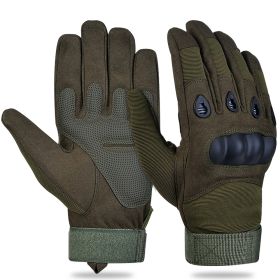 XG-TG1 Tactical Self Defense Gloves Hard Knuckle (Full Finger) (Color: Army Green, size: large)